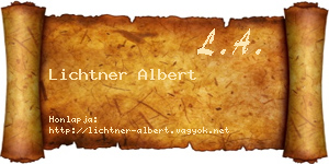 Lichtner Albert névjegykártya